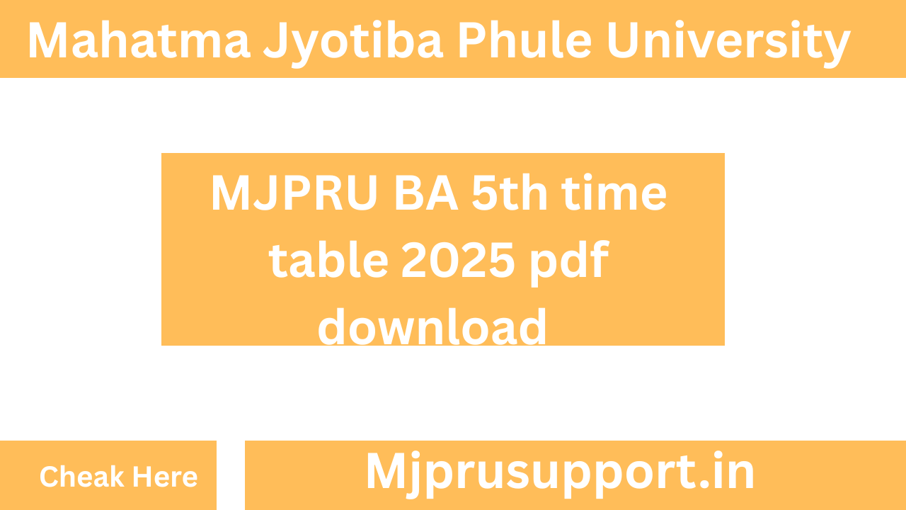 MJPRU BA 5th time table 2025 pdf download