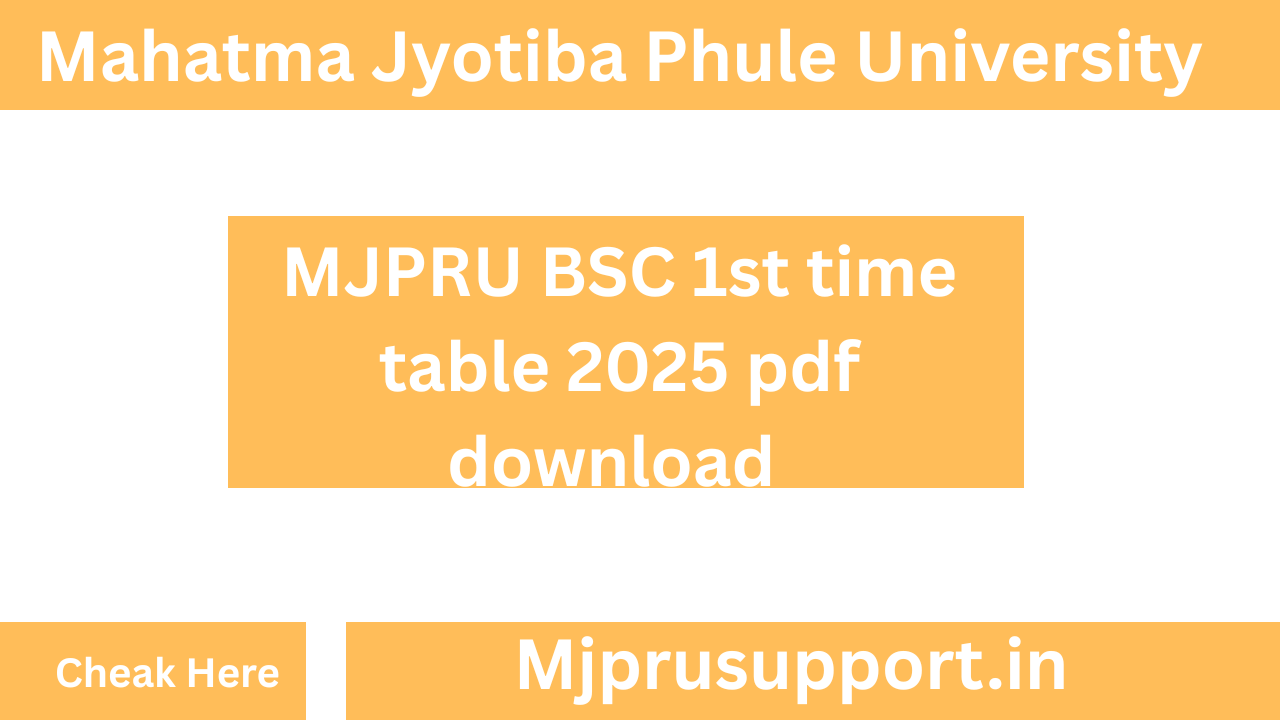 MJPRU BSC 1st time table 2025 pdf download