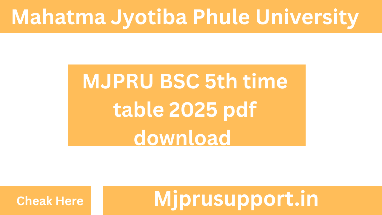 MJPRU BSC 5th time table 2025 pdf download