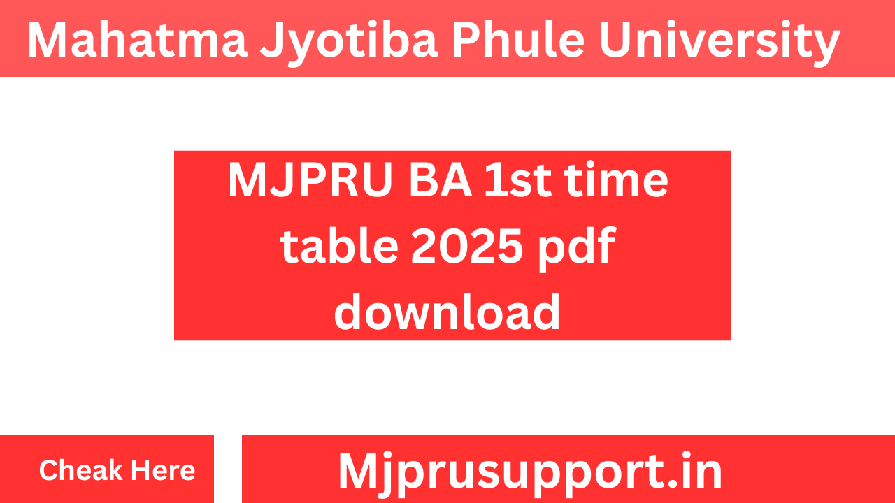 MJPRU BA 1st time table 2025 pdf download